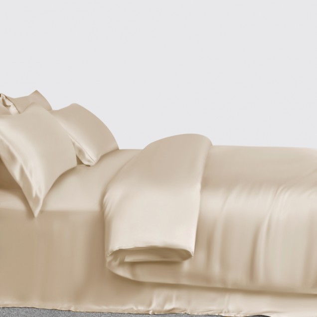 Online Beige 3 PCS 22 Momme Mulberry Silk Duvet Cover Set Online Beige 3 PCS 22 Momme Mulberry Silk Duvet Cover Set