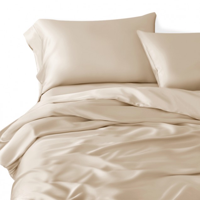 Online Beige 3 PCS 22 Momme Mulberry Silk Duvet Cover Set Online Beige 3 PCS 22 Momme Mulberry Silk Duvet Cover Set