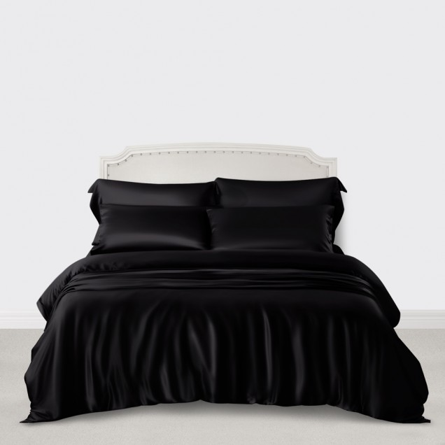 Online Black 3 PCS 22 Momme Mulberry Silk Duvet Cover Set Online Black 3 PCS 22 Momme Mulberry Silk Duvet Cover Set