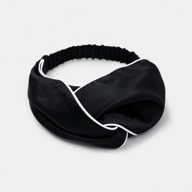 Online Black & Ivory Silk Headband