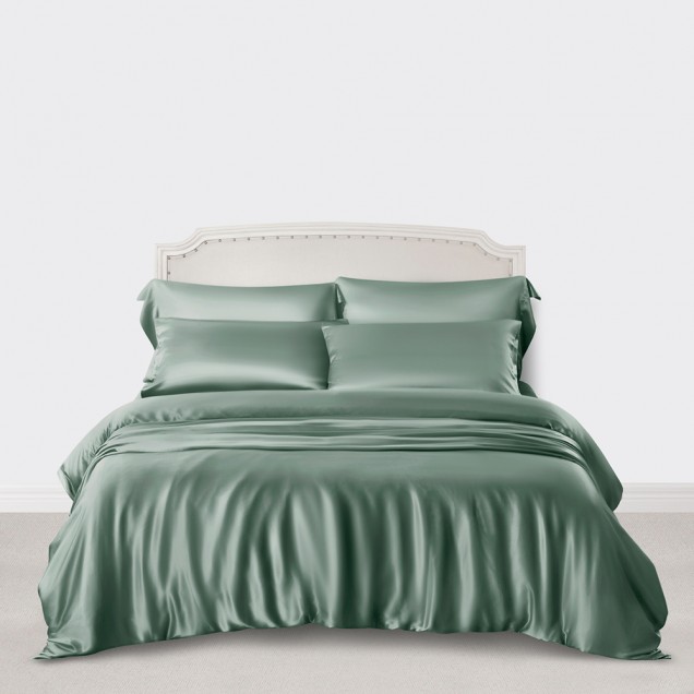 Online Celadon Green 3 PCS 22 Momme Mulberry Silk Duvet Cover Set Online Celadon Green 3 PCS 22 Momme Mulberry Silk Duvet Cover Set