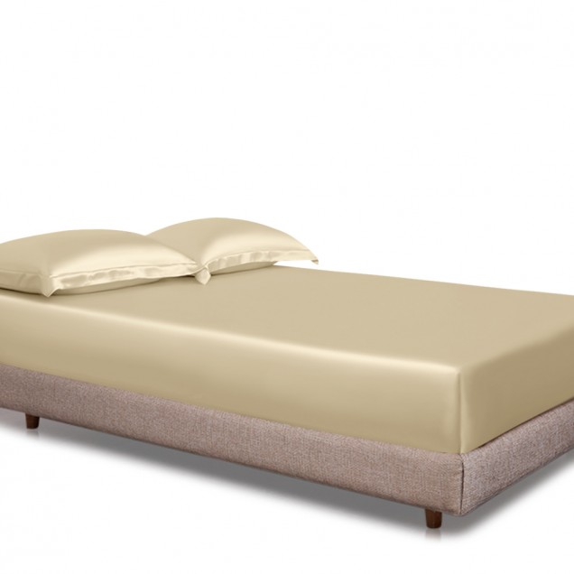 Online Champagne 22 Momme Mulberry Silk Fitted Sheet Online Champagne 22 Momme Mulberry Silk Fitted Sheet