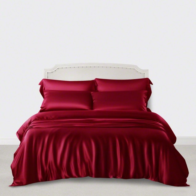 Online Claret 3 PCS 22 Momme Mulberry Silk Duvet Cover Set Online Claret 3 PCS 22 Momme Mulberry Silk Duvet Cover Set