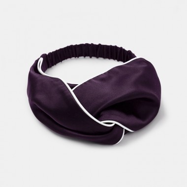 Online Dark Purple & Ivory Silk Headband