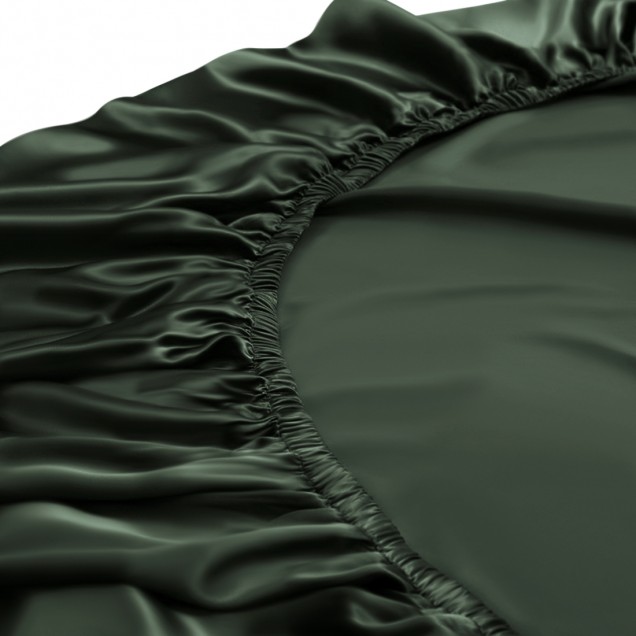 Online Hunter Green 22 Momme Mulberry Silk Fitted Sheet Online Hunter Green 22 Momme Mulberry Silk Fitted Sheet