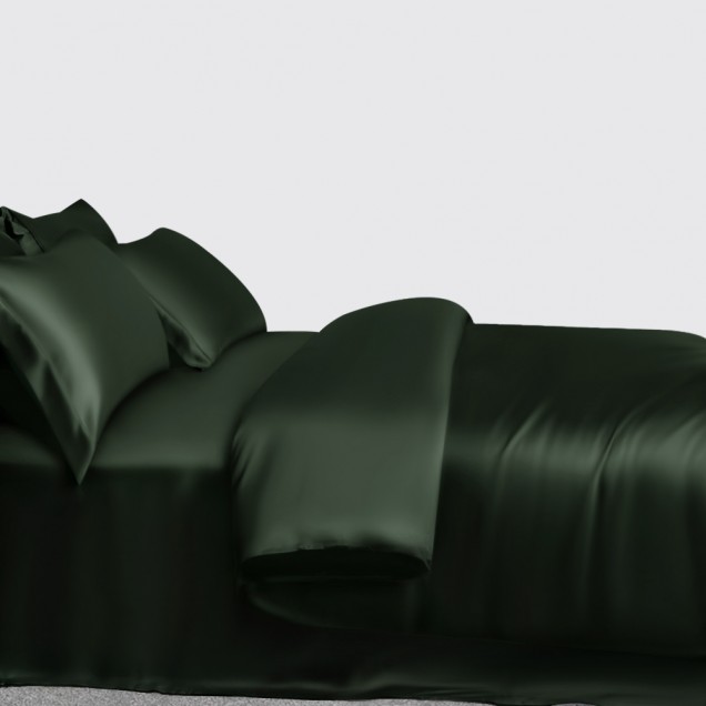Online Hunter Green 3 PCS 22 Momme Mulberry Silk Duvet Cover Set Online Hunter Green 3 PCS 22 Momme Mulberry Silk Duvet Cover Set