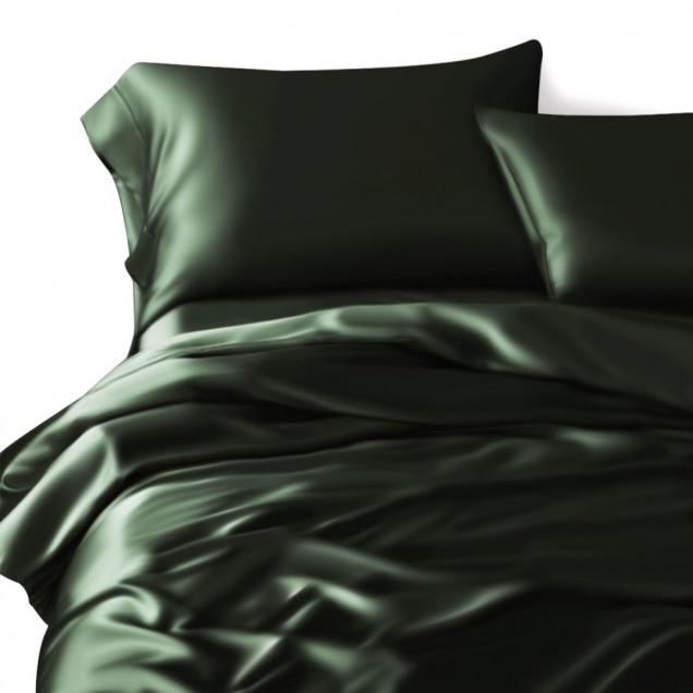 Online Hunter Green 3 PCS 22 Momme Mulberry Silk Duvet Cover Set Online Hunter Green 3 PCS 22 Momme Mulberry Silk Duvet Cover Set
