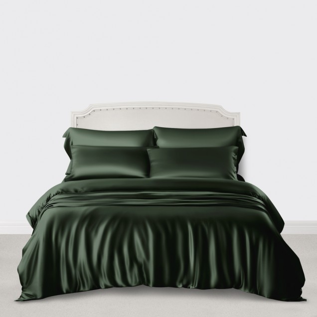 Online Hunter Green 3 PCS 22 Momme Mulberry Silk Duvet Cover Set Online Hunter Green 3 PCS 22 Momme Mulberry Silk Duvet Cover Set