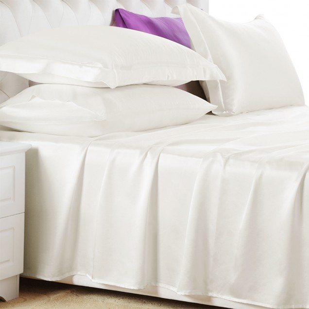 Online Ivory 22 Momme Mulberry Silk Flat Sheet Online Ivory 22 Momme Mulberry Silk Flat Sheet