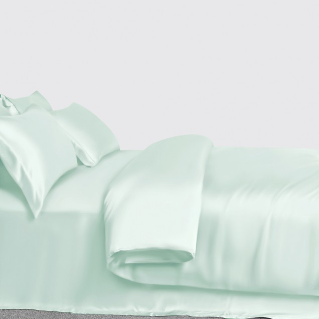 Online Light Cyan 3 PCS 22 Momme Mulberry Silk Duvet Cover Set Online Light Cyan 3 PCS 22 Momme Mulberry Silk Duvet Cover Set