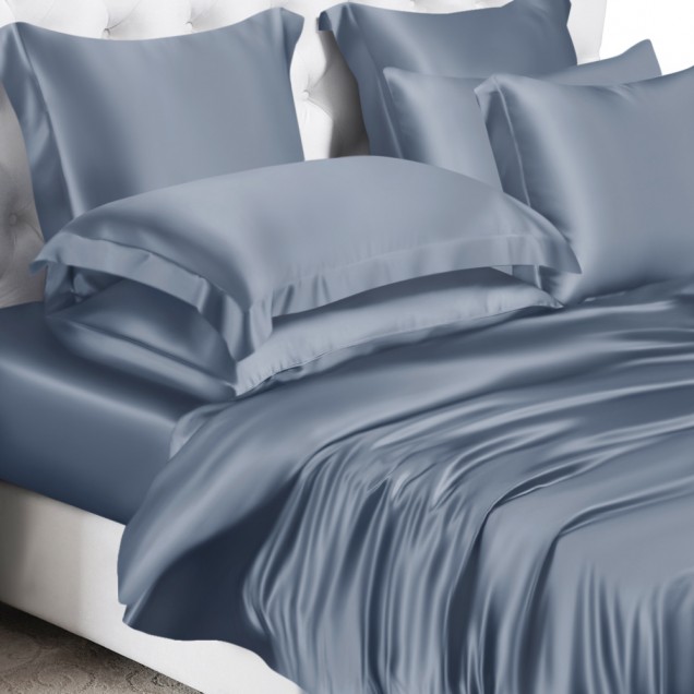 Online Misty Blue 22 Momme Mulberry Silk Duvet Cover Online Misty Blue 22 Momme Mulberry Silk Duvet Cover