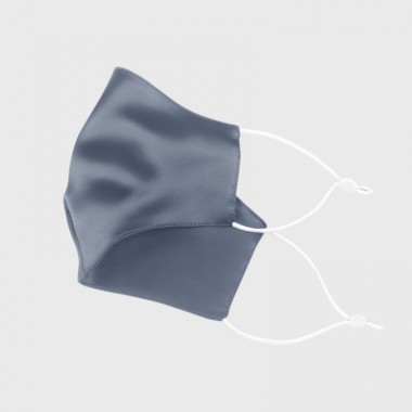 Online Misty Blue & White Double-Sided 22 Momme Silk Face Mask