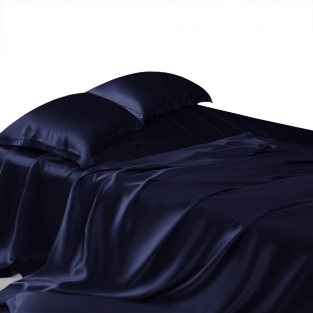 Online Navy 22 Momme Mulberry Silk Flat Sheet Online Navy 22 Momme Mulberry Silk Flat Sheet