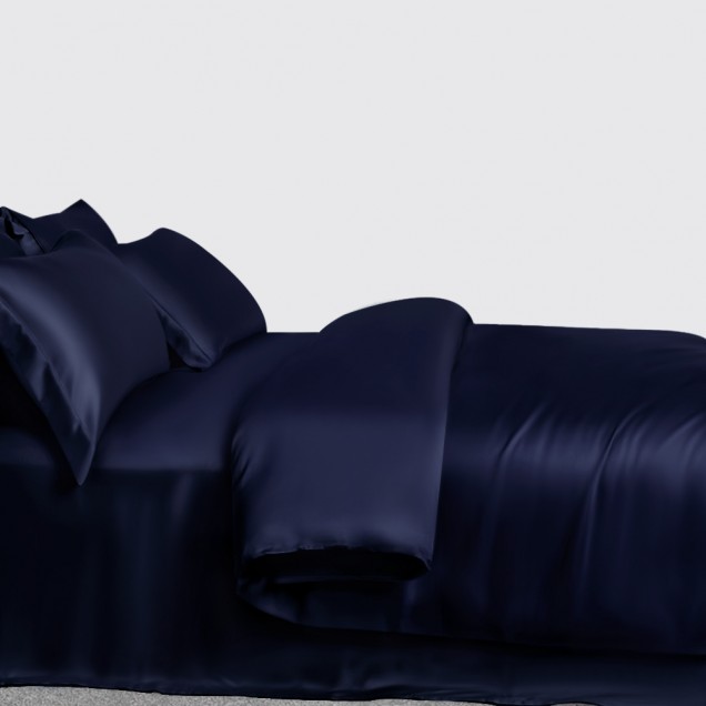 Online Navy 3 PCS 22 Momme Mulberry Silk Duvet Cover Set Online Navy 3 PCS 22 Momme Mulberry Silk Duvet Cover Set