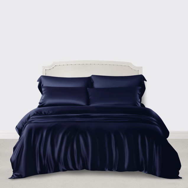 Online Navy 3 PCS 22 Momme Mulberry Silk Duvet Cover Set Online Navy 3 PCS 22 Momme Mulberry Silk Duvet Cover Set
