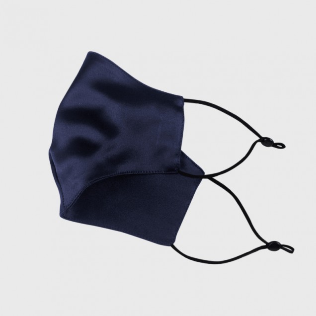 Online Navy & Black Double-Sided 22 Momme Silk Face Mask Online Navy & Black Double-Sided 22 Momme Silk Face Mask