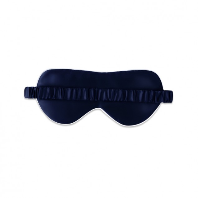 Online Navy & Ivory Suede Rose Silk Eye Mask Online Navy & Ivory Suede Rose Silk Eye Mask