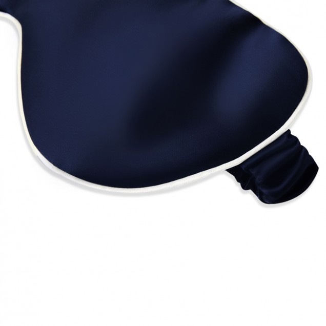 Online Navy & Ivory Suede Rose Silk Eye Mask Online Navy & Ivory Suede Rose Silk Eye Mask