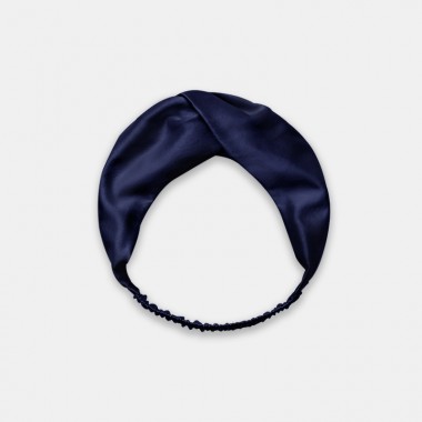Online Navy Mulberry Silk Headband