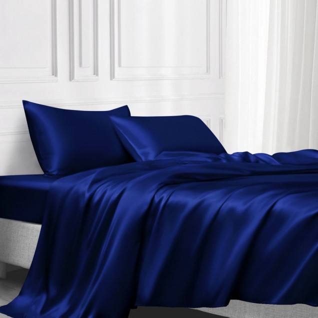 Online Royal Blue 22 Momme Mulberry Silk Flat Sheet Online Royal Blue 22 Momme Mulberry Silk Flat Sheet