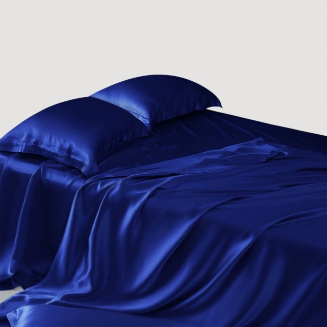 Online Royal Blue 22 Momme Mulberry Silk Flat Sheet Online Royal Blue 22 Momme Mulberry Silk Flat Sheet