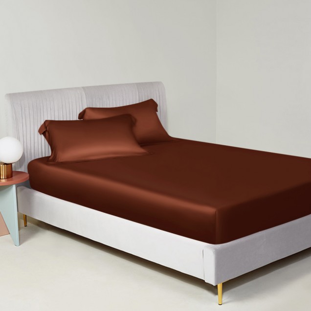 Online Rust Red 22 Momme Mulberry Silk Sheet Set Online Rust Red 22 Momme Mulberry Silk Sheet Set