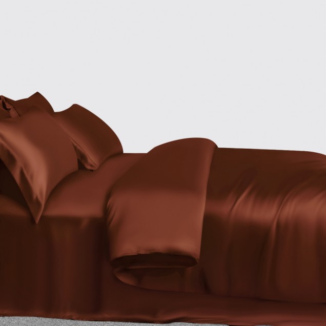 Online Rust Red 3 PCS 22 Momme Mulberry Silk Duvet Cover Set Online Rust Red 3 PCS 22 Momme Mulberry Silk Duvet Cover Set