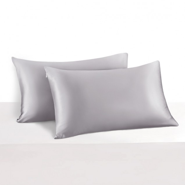 Online Silver 22 Momme Mulberry Silk Pillowcase with Hidden Zipper Online Silver 22 Momme Mulberry Silk Pillowcase with Hidden Zipper