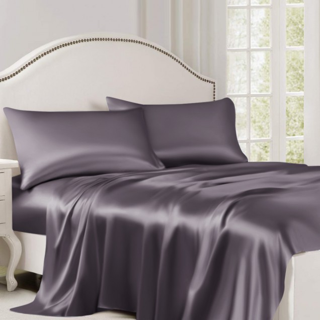 Online Slate Gray 22 Momme Mulberry Silk Flat Sheet Online Slate Gray 22 Momme Mulberry Silk Flat Sheet