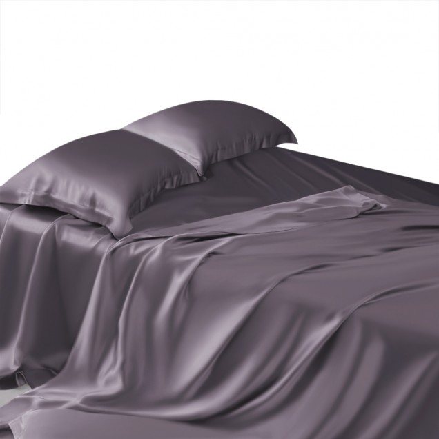 Online Slate Gray 22 Momme Mulberry Silk Sheet Set Online Slate Gray 22 Momme Mulberry Silk Sheet Set