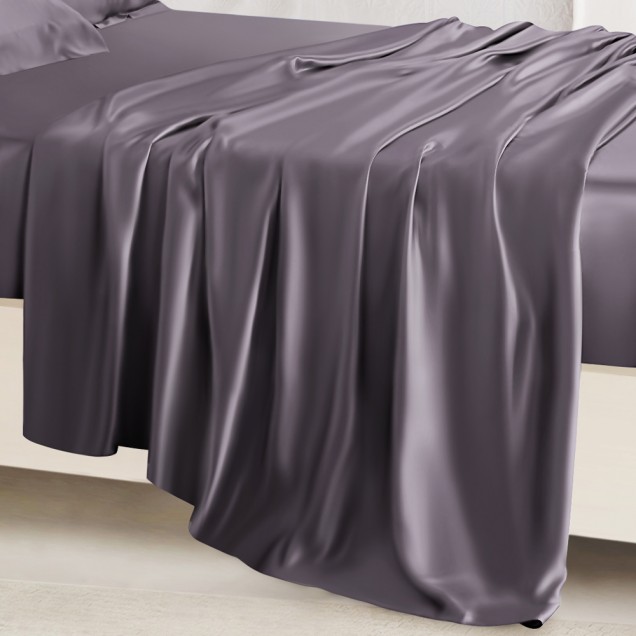 Online Slate Gray 22 Momme Mulberry Silk Sheet Set Online Slate Gray 22 Momme Mulberry Silk Sheet Set