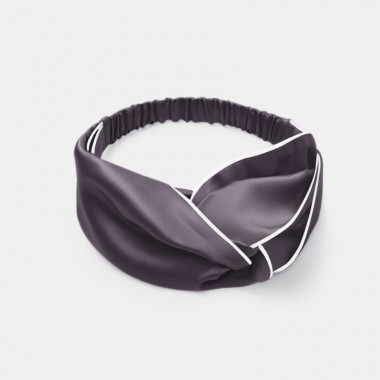 Online Slate Gray & Ivory Silk Headband