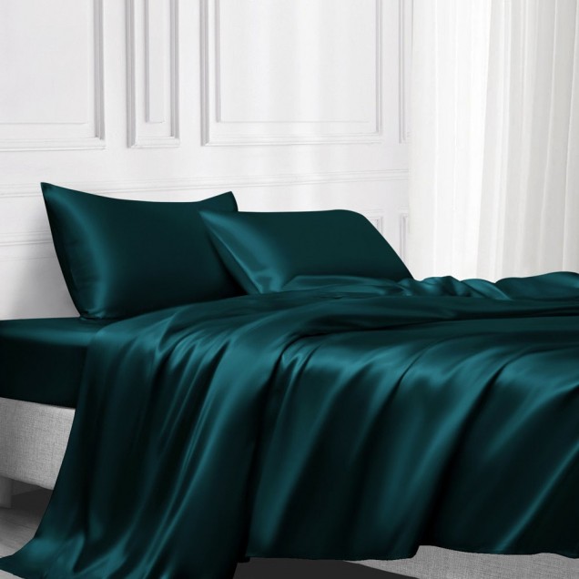 Online Teal 22 Momme Mulberry Silk Flat Sheet Online Teal 22 Momme Mulberry Silk Flat Sheet