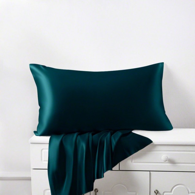 Online Teal 22 Momme Mulberry Silk Pillowcase with Hidden Zipper Online Teal 22 Momme Mulberry Silk Pillowcase with Hidden Zipper