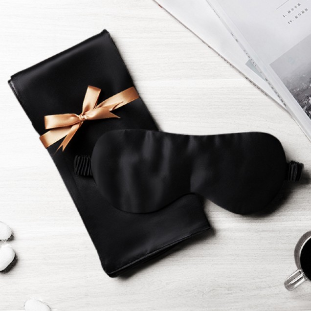Online Two Piece Silk Gift Set Black Pillowcase & Eye Mask Online Two Piece Silk Gift Set Black Pillowcase & Eye Mask