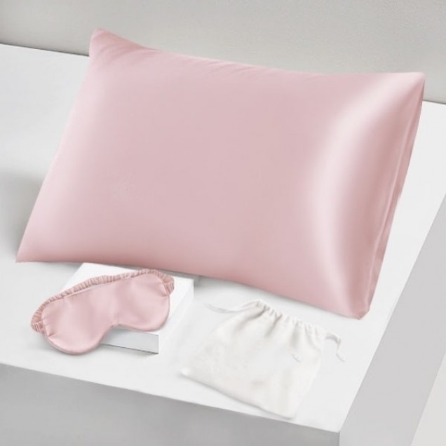 Online Two Piece Silk Gift Set Suede Rose Pillowcase & Eye Mask Online Two Piece Silk Gift Set Suede Rose Pillowcase & Eye Mask
