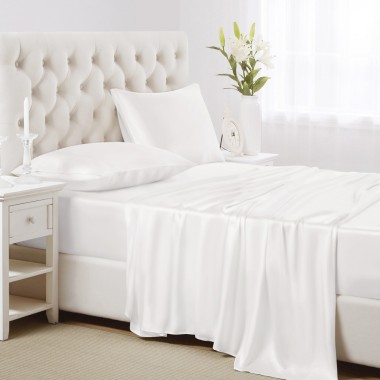 Online White 22 Momme Mulberry Silk Sheet Set