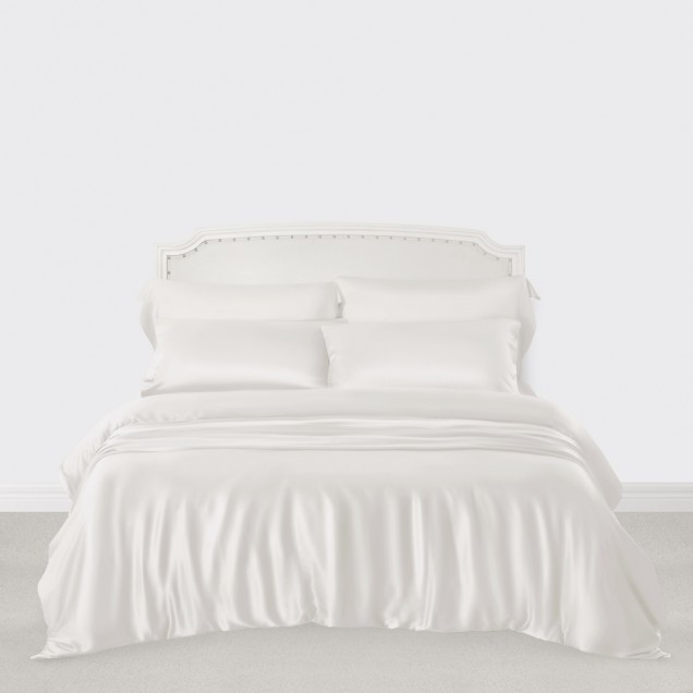 Online White 3 PCS 22 Momme Mulberry Silk Duvet Cover Set Online White 3 PCS 22 Momme Mulberry Silk Duvet Cover Set
